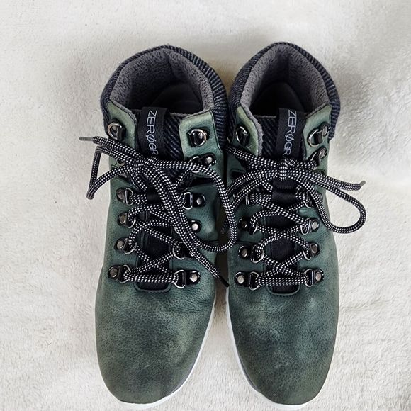 COLE HAAN ZEROGRAND GREEN LEATHER WATERPROOF ANKLE BOOTS SHOES US WOMENS SZ 9 B - Picture 2 of 9